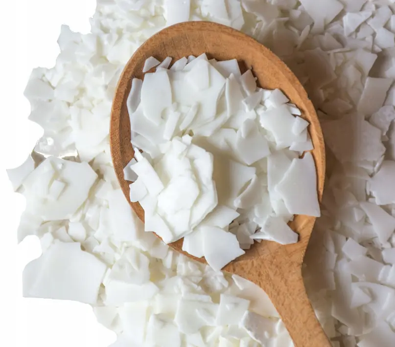 Sojawachsflakes vor dem Schmelzen