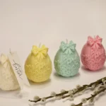 Osterkerze „Frühlings-Ei mit Schleife” – Sojalicht Handmade